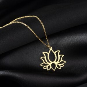 Lotus Çiçeği Gümüş Kolye, 925 Ayar Gümüş Kolye - Görsel 6