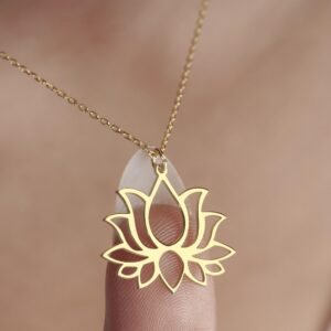 Lotus Çiçeği Gümüş Kolye, 925 Ayar Gümüş Kolye