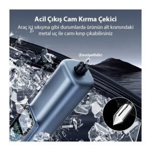 Ally ST-5530 Dijital Şarjlı Araç Lastik Hava Şişirme Pompası Powerbank Pencere kırıcı - Görsel 7