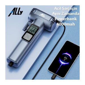 Ally ST-5530 Dijital Şarjlı Araç Lastik Hava Şişirme Pompası Powerbank Pencere kırıcı - Görsel 5