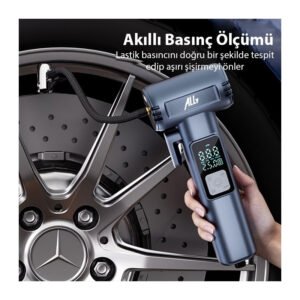 Ally ST-5530 Dijital Şarjlı Araç Lastik Hava Şişirme Pompası Powerbank Pencere kırıcı - Görsel 3